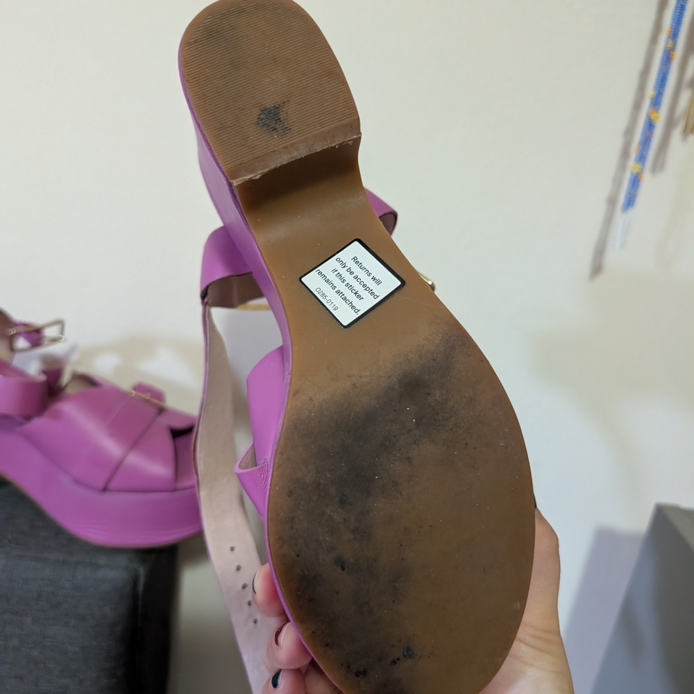 Charlotte Stone Vibrant Purple Platform Sandals - Picture 8 of 9